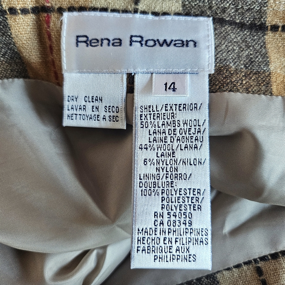 Rena Rowan Vintage Wool Blend Plaid Western Cabincore Buckled Wrap Midi Skirt - Picture 13 of 13